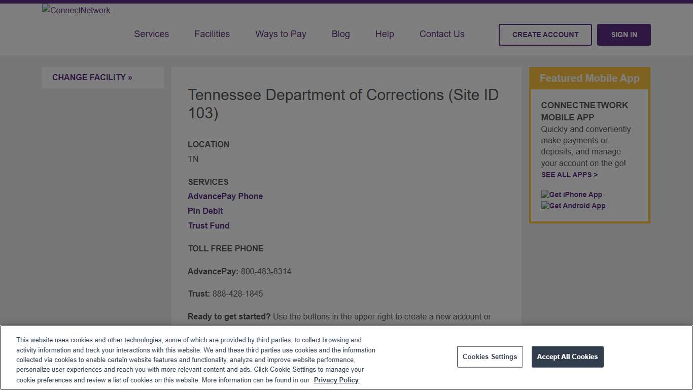 Tennessee Department of Corrections ConnectNetwork